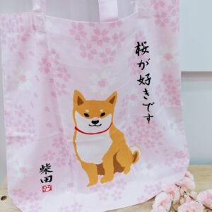 Tote bag XL Shiba inu sakura